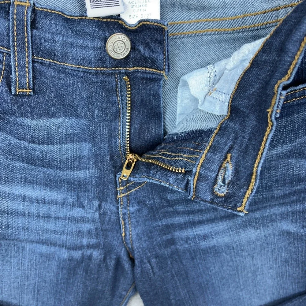 Judy Blue Jeans Womens 5‎ 27 Blue Skinny Dark Wash Stretch Faded Denim Pants USA